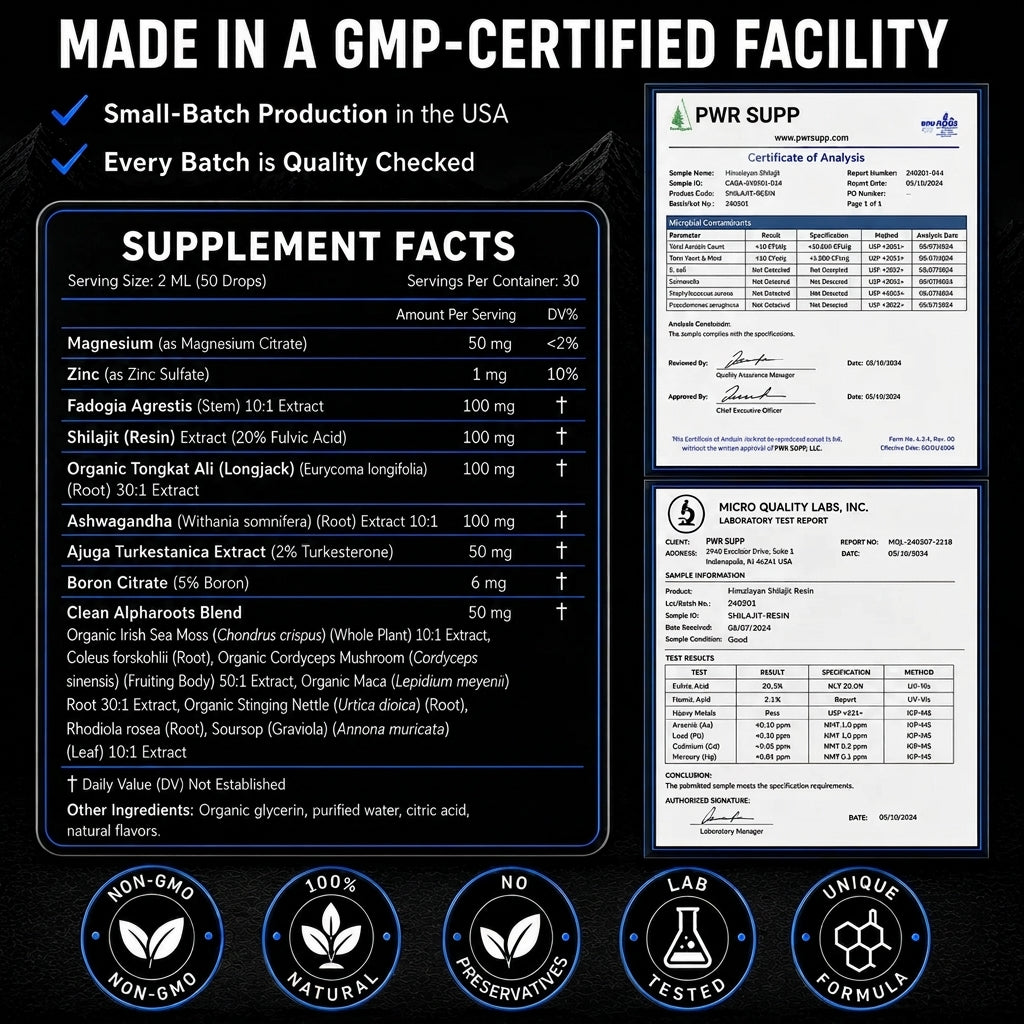 PWR SUPP Male Vitality Sublingual Drops