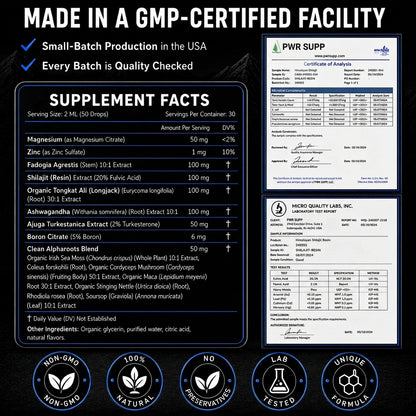 PWR SUPP Male Vitality Sublingual Drops